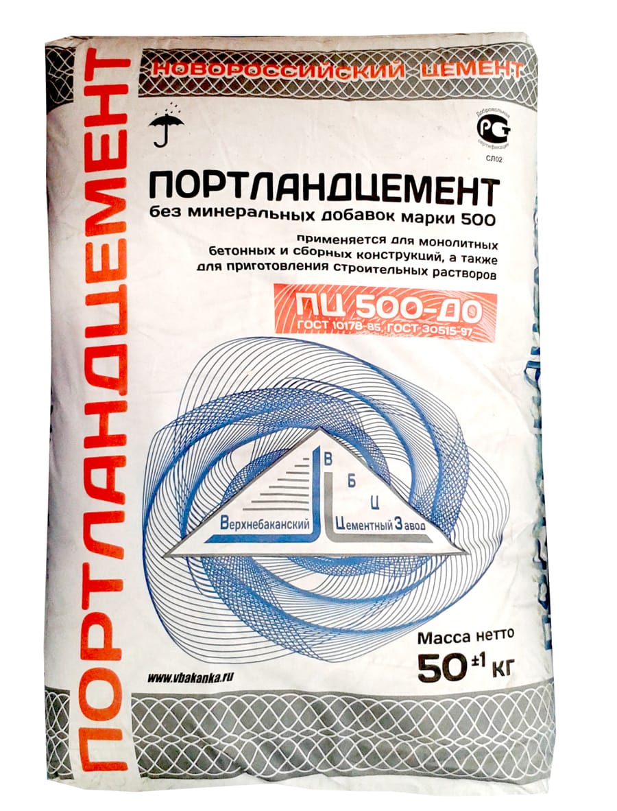 Цемент Новоросцемент (М-500 Д-0) ЦЕМ I 42,5H ПЦ (50кг) (40шт), артикул УТ000024801