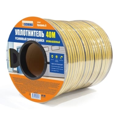 Уплотнитель самокл.резин.профиль D,черный 100м, артикул 124849