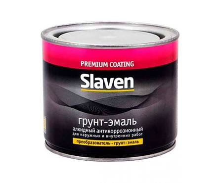 Грунт- эмаль  по ржавчине красно-коричневый "Slaven" 0,5кг, артикул УТ000082312
