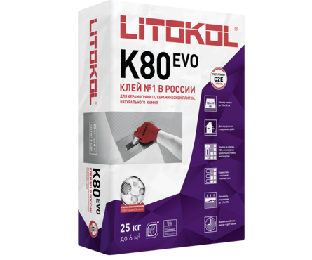 Клей для плитки LITOFLEX K80 25кг Litokol, артикул УТ000093169