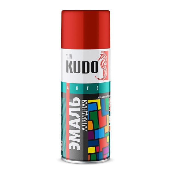 Краска аэрозольная KUDO Хаки глянец 520 мл, артикул 00-00001345