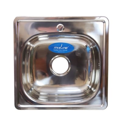 Мойка врез 48х48 (0,6) вып 3 1\2 MIXLINE 15 см с сифоном, артикул УТ000041231