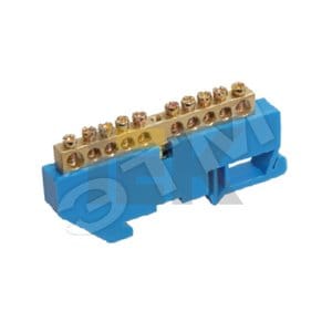 Шина "N" нулевая с изолятором на DIN-рейку 6*9мм 12групп, артикул YNN10-69-12D-K07