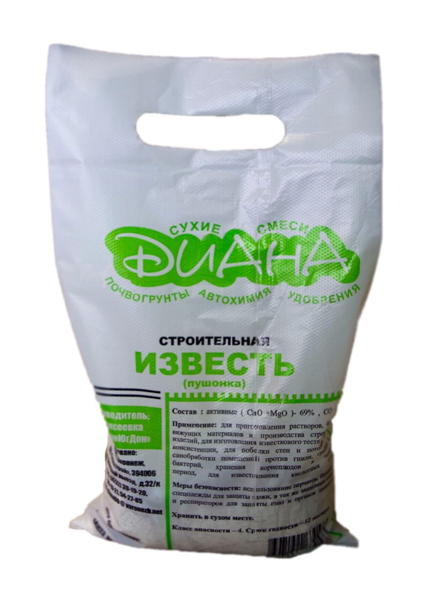 Известь пушонка ДИАНА (гашеная) 30кг (35), артикул УТ000033853