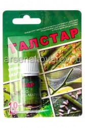 Средство от клещей, гусениц, тли, листовертки, щитовки, плодожорки Талстар 10 мл флакон, артикул 085320