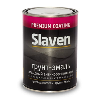 Грунт- эмаль  по ржавчине зеленый лист "Slaven" 1,1кг, артикул УТ000056368