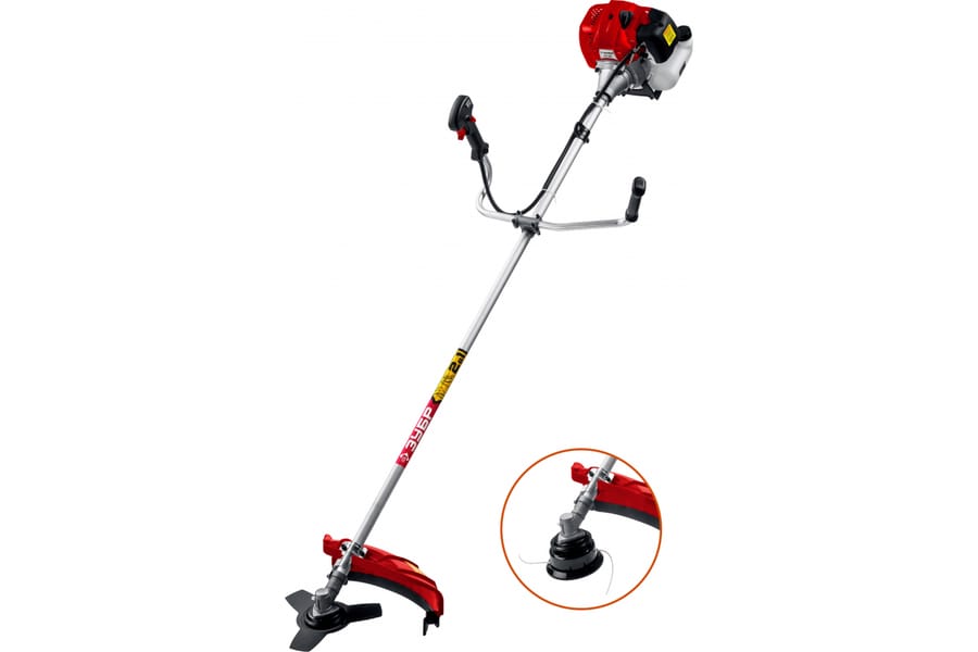 Мотокоса Green Revolution GR-33-B 0,9кВт/1,6л шир рез 40/25см,3-х лоп нож,8кг, артикул 1Е33F-S