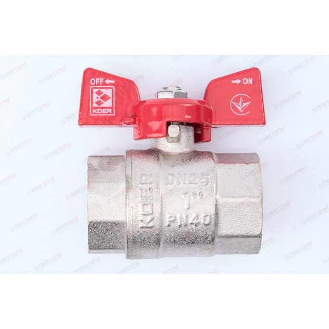 Кран шаровой KOER вн/вн  1" бабочка, артикул 86155