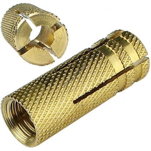 Анкер латунный (цанга) под шпильку (болт) М 6 (10шт), артикул УТ000063759