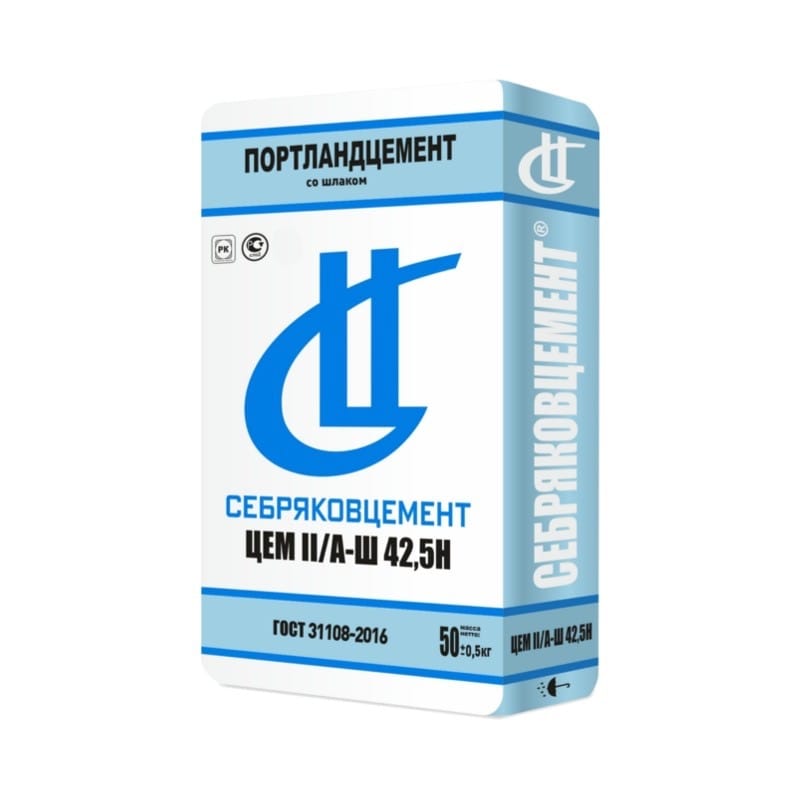 Цемент СЕБРЯКОВЦЕМЕНТ 500 ЦЕМ II/А-Ш 42,5Н Д20 50 кг, артикул УТ000095609