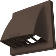 Выход стенной вытяжной с обратным клапаном 175*175 с фланцем D100 коричневый, артикул 1515К12,5ФВ
