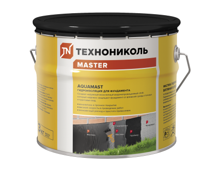 Мастика битумная ТЕХНОНИКОЛЬ AquaMast для кровли (18кг), артикул УТ000044893