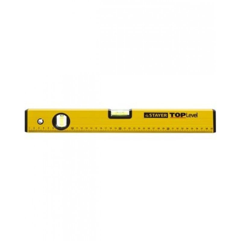 Уровень  80 см STAYER "STANDART" "TOPLevel" коробчатый, 2 противоударных ампулы, линейка, артикул 3460-080_z03