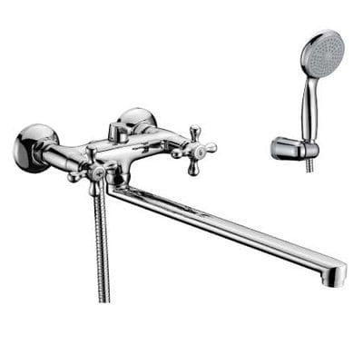 Смеситель универс., плоск. излив 350мм, дивертор керам., с аксесс-ми, хром LEMARK 2112C Стандарт, артикул УТ000094719