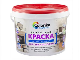 Краска ВД "Colorika Agua" для стен и потолков белая 14кг, артикул УТ000046014