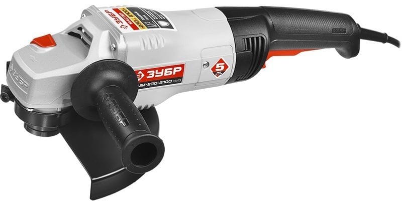 УШМ 230 мм 2100 Вт 6500 об/мин, плавный пуск, антивибрационная защита ЗУБР, артикул УТ000065558