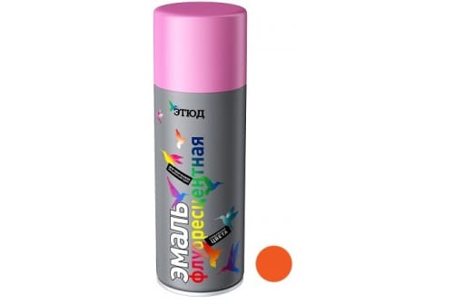 Краска аэрозольная флуоресцентная Этюд оранжевый 400/520 мл, артикул 3024
