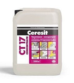 Грунт CERESIT СТ17 глубокого проникновения КОНЦЕНТРАТ 10л (60), артикул 2142162