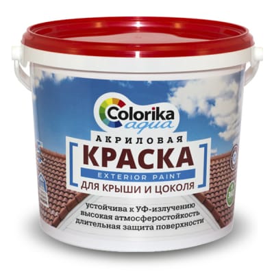 Краска для крыш и цоколя шоколад "Colorika Agua" 12кг, артикул УТ000082294