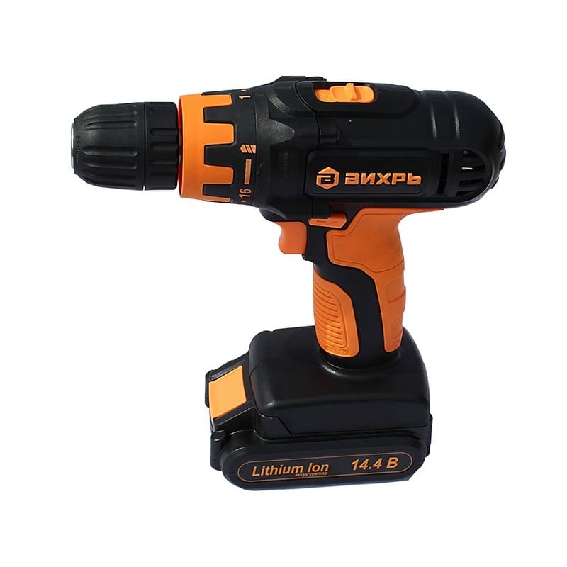 Дрель аккум. Шуруповерт Вихрь ДА-14,4Л-2К  0,8-10 мм 0-1250об/мин, артикул УТ000056127