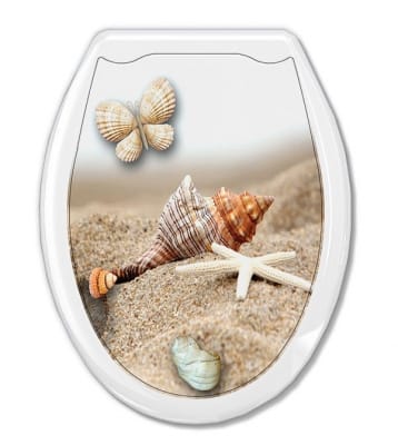 Сиденье для унитаза " Универсал Декор " Ракушки на белом, артикул УТ000041086