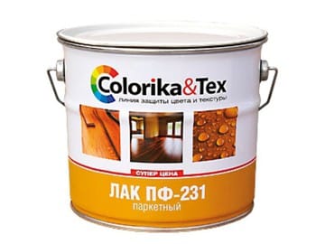Лак паркетный ПФ-231 Colorika&Tex глянцевый 0,8кг, артикул 44159