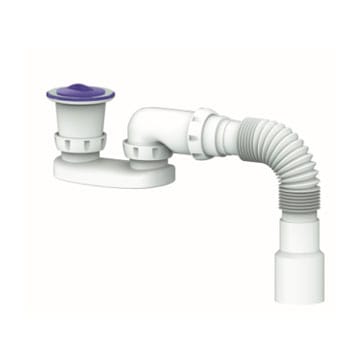 Сифон для душ.поддона, разъемный выпуск 1 1/2" + гофра 400мм 40 х 40/50 Unicorn G22, артикул УТ000065986