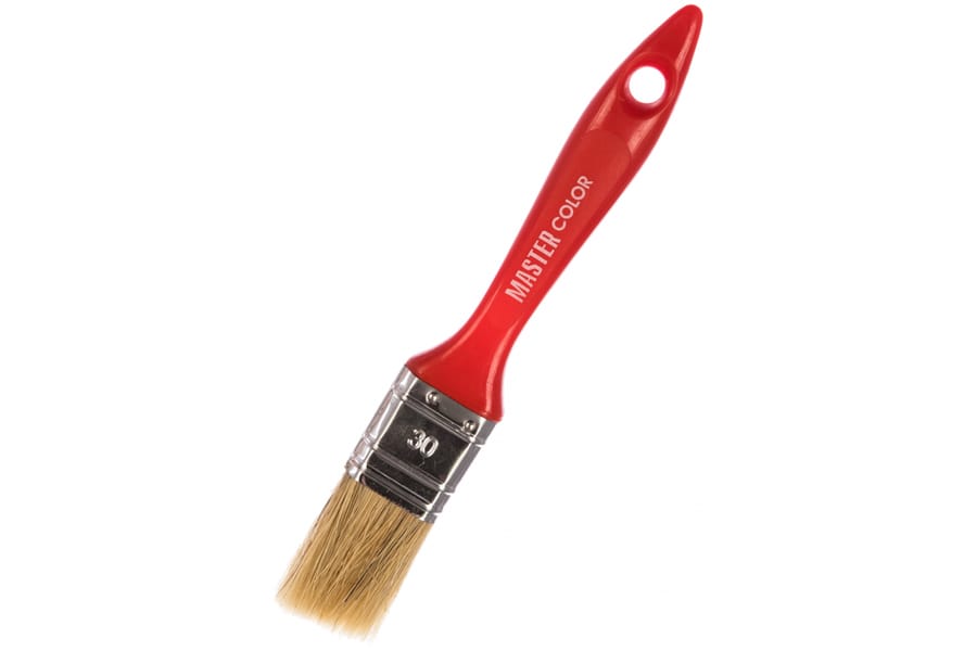 Кисть флейцевая, толщ. 12 мм, 70% ПБT/30% светл.натур. щетина, нерж.обжим, пласт. ручка, ширина 30 м, артикул 30-0121