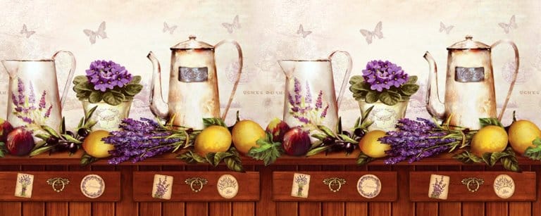 Фартук для кухни Лаванда (3000*600*1,2мм) глянец, артикул УТ000092567