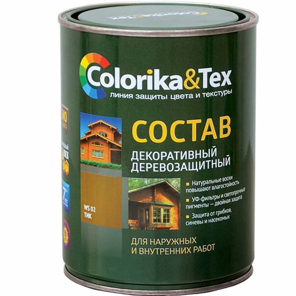 Состав деревозащитный  "Colorika&Tex" рябина 0,8л, артикул УТ000082326