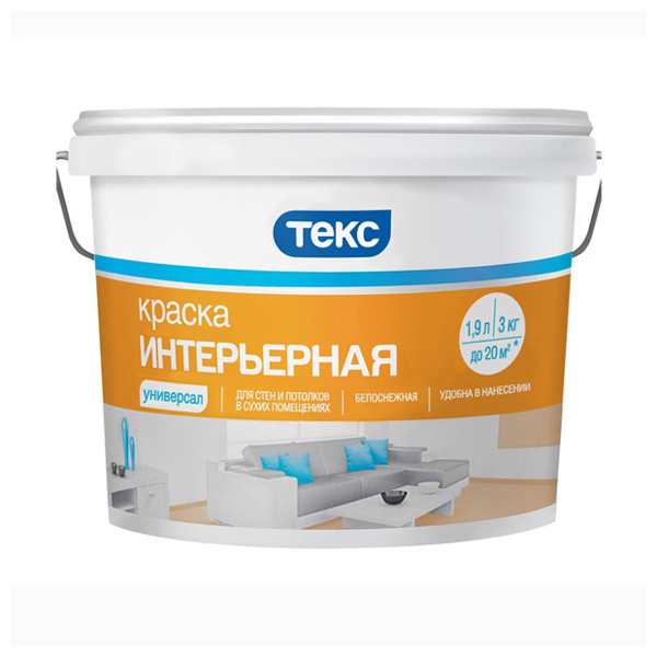 Краска ВД ТЕКС Универсал интерьерная 3кг, артикул 04396