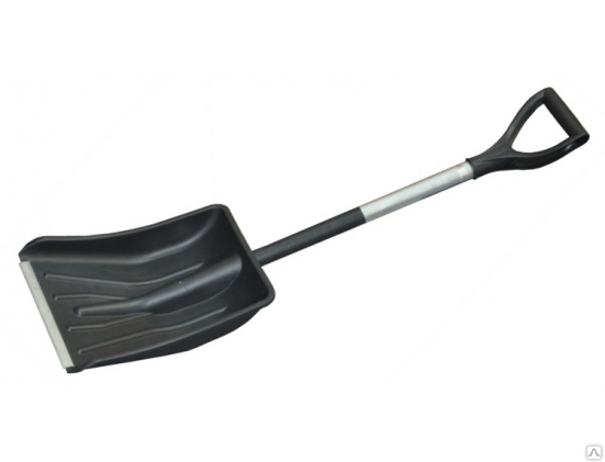 Лопата авто с алюм. накладкой 365*250 алюминевый черенок "ЗАРЯ", артикул 8025401