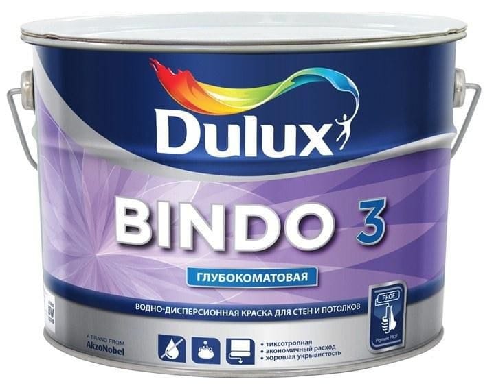 Краска ВД Dulux BINDO 3BW для стен и потолков 2,5л, артикул 5183724