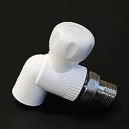 Кран шар для радиатора PPR 20 х 1/2 угловой белый, артикул УТ000035087