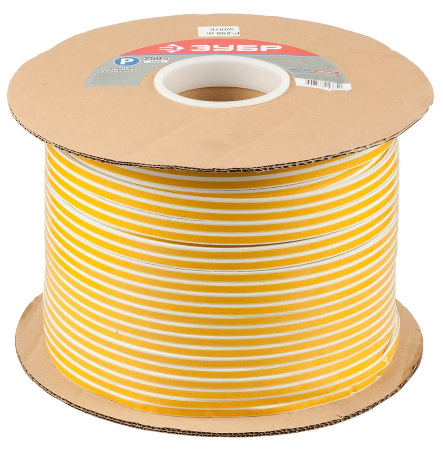 Уплотнитель Зубр самокл. резин. профиль D, белый 16 м., артикул 40920-016