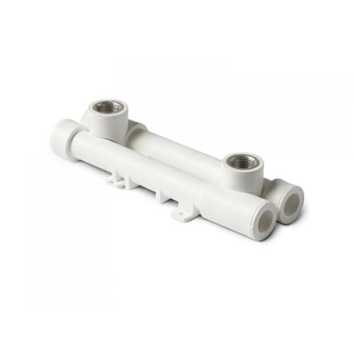 Водорозетка PPR 20х1/2' двойная на планке серый, артикул УТ000015159