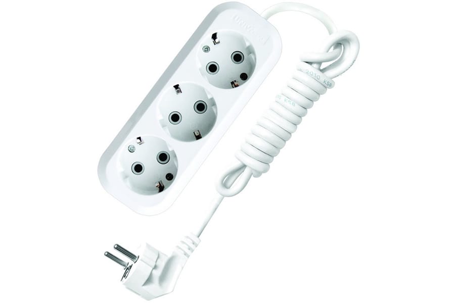 Удлинитель 2 гнезда 2м с заземлением Белая 250В 10А, артикул 7112