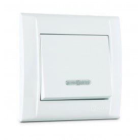 Выключатель 1кл с подсветкой белый ХИТ, артикул 06199