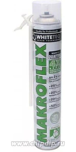Пена монтажная МАКРОФЛЕКС WhiteTeg белая 750мл. всесезонная, артикул УТ000062567