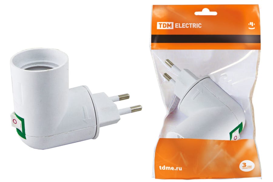 Вилка с выключателем с/з Белая 16А 250В, артикул 0056