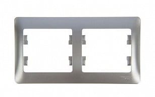 Рамка GLOSSA *2 горизонт. алюм., артикул 000302