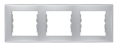 Рамка GLOSSA *3 горизонт.алюм., артикул 000303