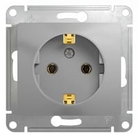 Розетка GLOSSA *1 c/з в рамку алюм., артикул 000343