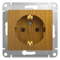 Розетка GLOSSA *1 б/з в рамку дер.дуб, артикул 000541