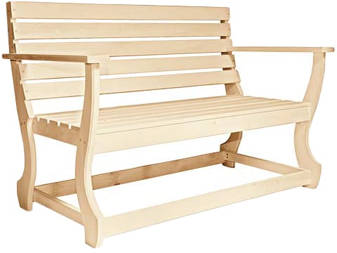 Скамья с подлокотником с фигурными ножками 120*90см  Банные штучки/1, артикул УТ000054275