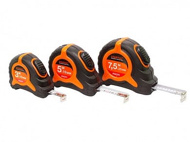 Рулетка  7,5мх25мм Bohrer обрезиненный корпус, фиксатор, артикул УТ000066109