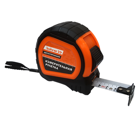 Рулетка Bohrer измерительная Двухсторонняя 3м х 16мм, обрезиненный ударопрочный корпус, артикул 41070316