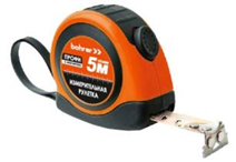 Рулетка Bohrer измерительная Комфорт  5м х 19мм, автостоп, магнитный зацеп, обрезиненный ударопрочны, артикул 41040519