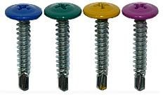 Саморез 4,2х16 (RAL8017) коричневый шоколад с пресс-шайбой, сверло (200ф), артикул DGVs-4,2/16-200-RAL8017