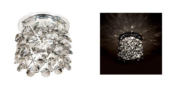 Светильник АКЦЕНТ Crystal 814 хром/дымчатый встр.кругл с дымчатыми подвесками  MR16 GU5.3, артикул УТ000062922